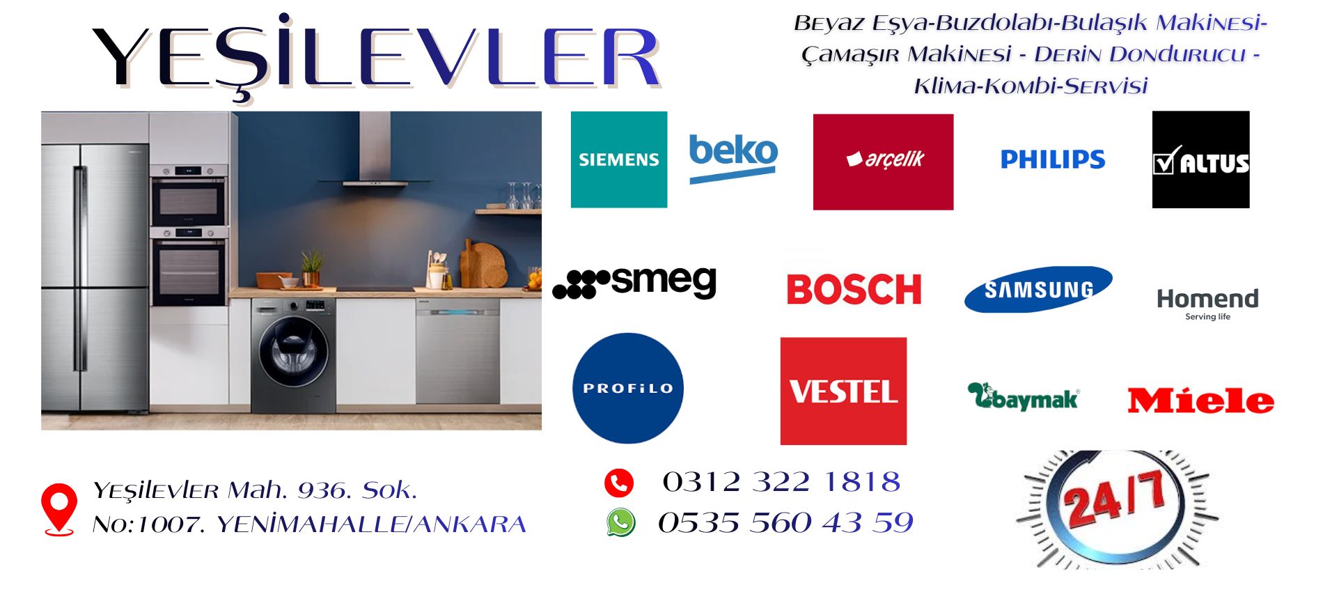 Yeşilevler Beyaz Eşya